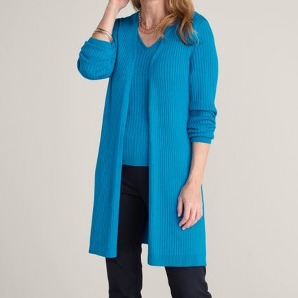 Soft Surroundings Soft Essential Ribbed Cardigan And Tank Set
